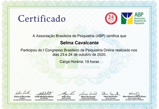 Certificado de formação 10 — Selma Cavalcante